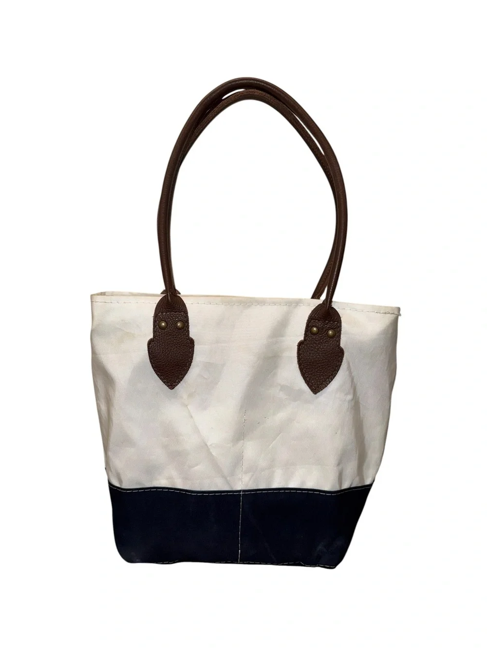 Sea Bags Maine Med Shoulder Tote Bag Zip Top Leather Handles Zip Top Beach Lake - Picture 7 of 14